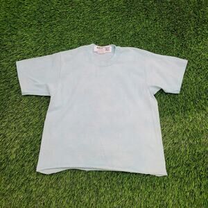 Vintage 90s Stedman Crop-Top Shirt Womens Medium 17x19 Blue